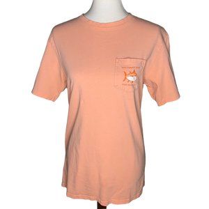Southern Tide The Skipjack Pocket T Shirt Women's Size Small Unisex Peach